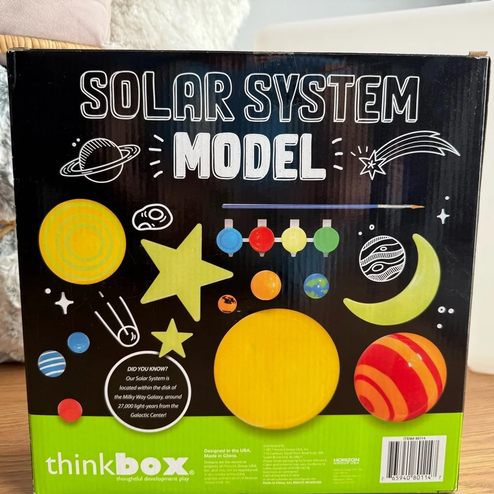 🆕 Thinkbox Solar System Model Kit 🌟 30pc 3D Set + Glow Paint & Stars